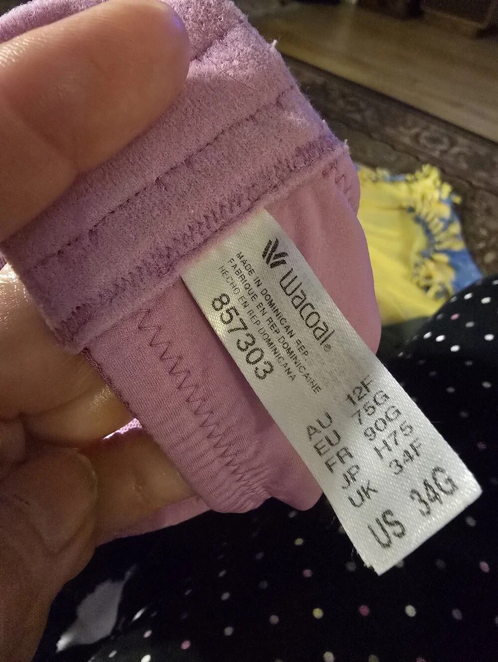 Wacoal Women's Size 34G Pink Solid & Dot Unlined Underwire Adjustable Bra!
